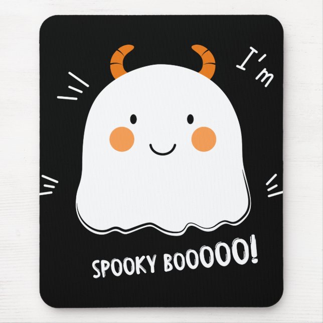 Cute Spooky Boo Demon Ghost Mouse Pad (Front)