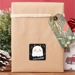 Cute Spooky Boo Demon Ghost Square Sticker