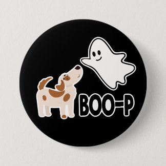 Cute Spooky Boo Pup Halloween Button