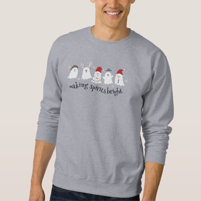 Cute Spooky Christmas Ghosts Sweatshirt (Front)