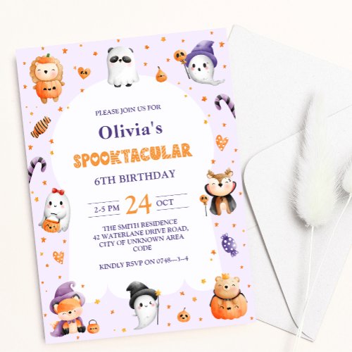 Cute Spooky Costumes Kids Halloween party Invitation