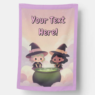Cute & Spooky Customizable Witches Flag