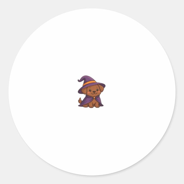 Cute Spooky Dog � Kawaii Halloween Puppy Classic T Classic Round Sticker (Front)
