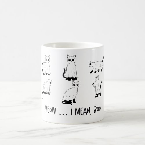 Cute Spooky Ghost Cat Halloween Gift Coffee Mug