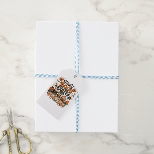 Cute Spooky Ghost Coffee Lover Halloween Gift Tags