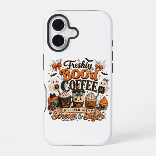 Cute Spooky Ghost Coffee Lover Halloween iPhone 16 Case