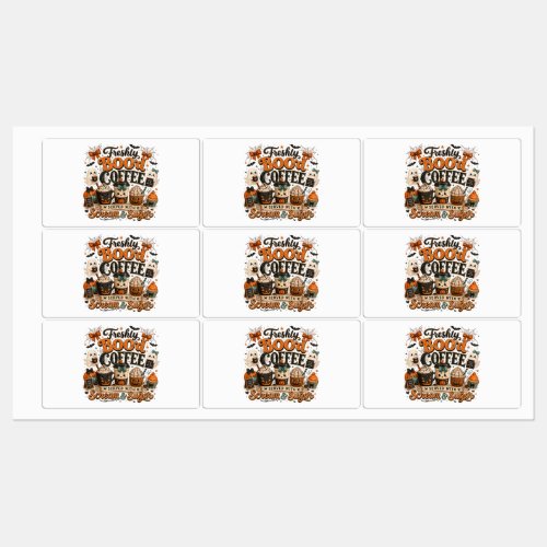 Cute Spooky Ghost Coffee Lover Halloween Labels