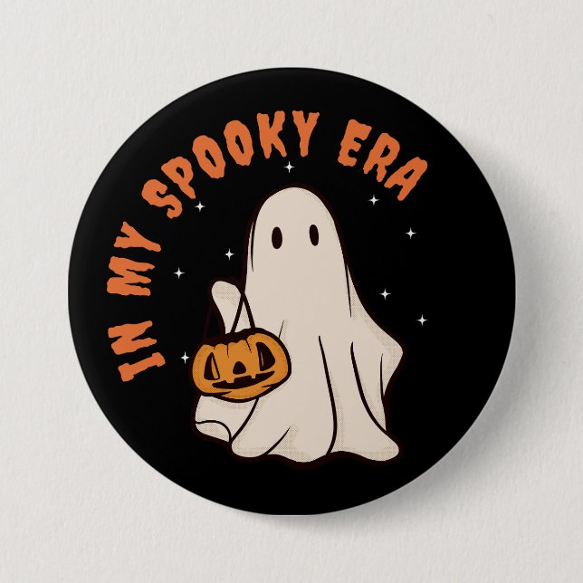 Cute Spooky Ghost Era Button (Front)
