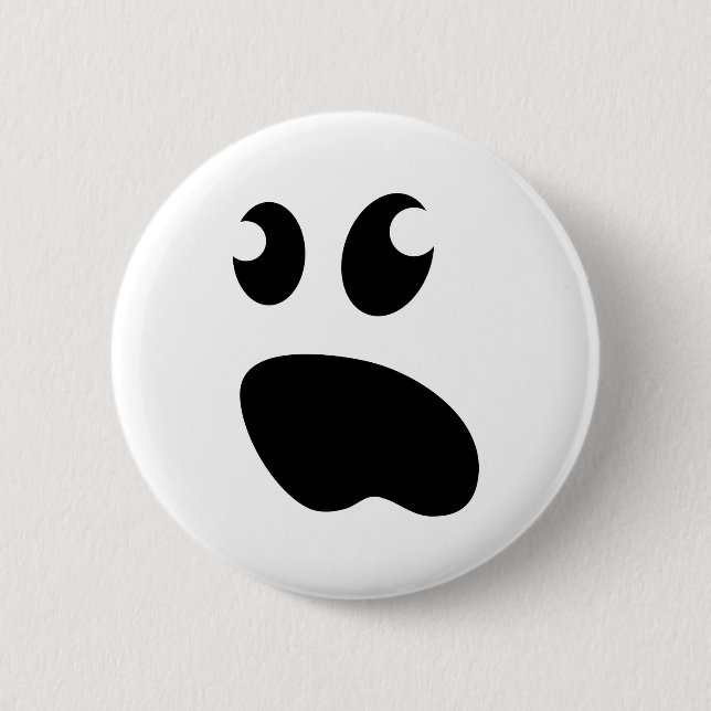 Cute spooky ghost face Halloween party pinback Button (Front)