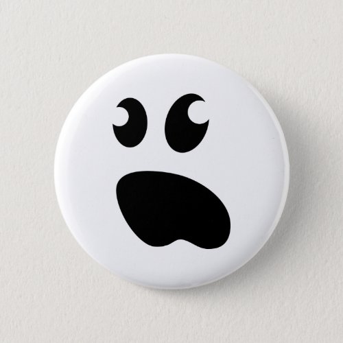 Cute spooky ghost face Halloween party pinback Button
