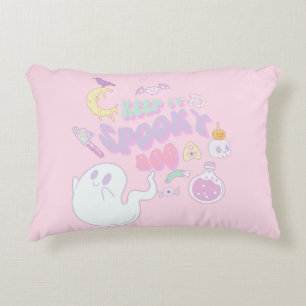 Cute Spooky Ghost & Gang Pastel Halloween Accent Pillow