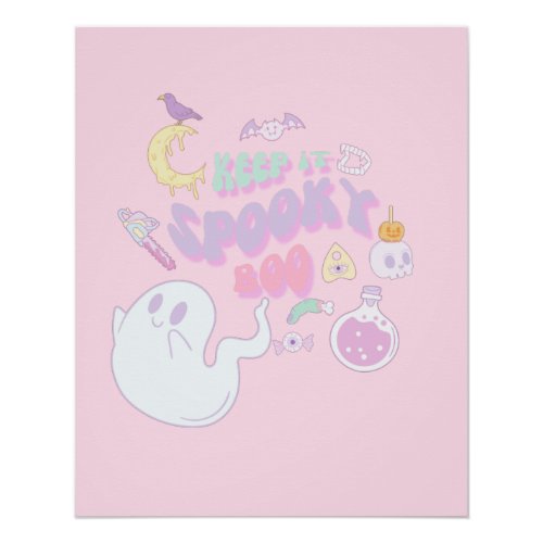 Cute Spooky Ghost  Gang Pastel Halloween Poster