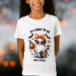 Cute Spooky Ghost Girl Halloween  T-Shirt<br><div class="desc">Get ready to shine this Halloween with our adorable “It’s Good to Be Boo-tiful” shirt! You’re going to love this charming design that’s sure to catch everyone’s eye at any festive gathering. Featuring a stylish girl ghost wearing trendy sunglasses and a cute orange bow, this shirt adds a playful elegance...</div>