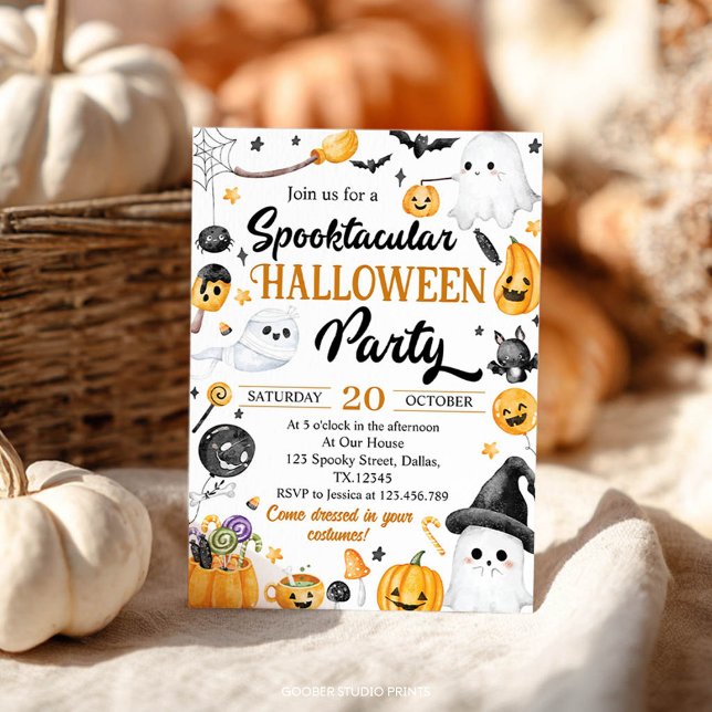 Cute Spooky Ghost Halloween Party Invitation (Creator Uploaded)