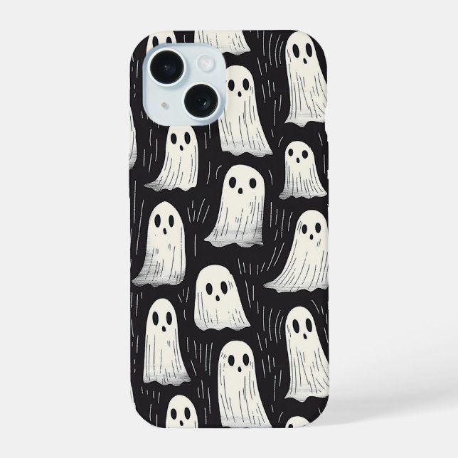 Cute Spooky Ghost Halloween Pattern Iphone Case (Back)