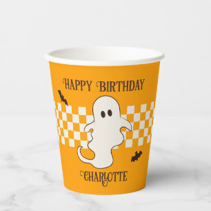 Cute Spooky Ghost Halloween Teen Birthday Paper Cups