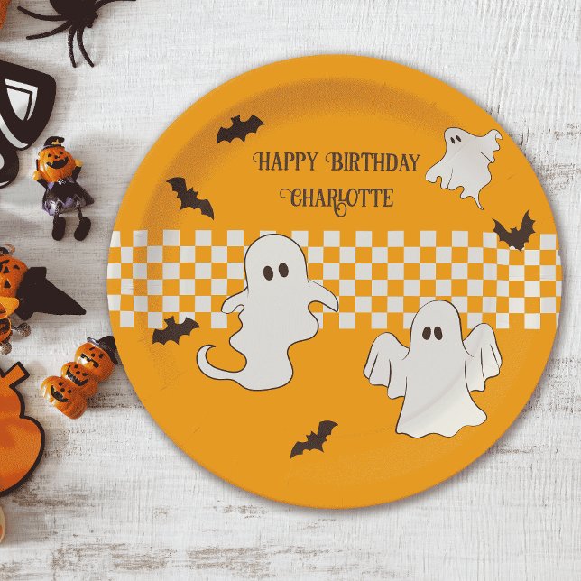 Cute Spooky Ghost Halloween Teen Birthday  Paper Plates (Creator Uploaded)