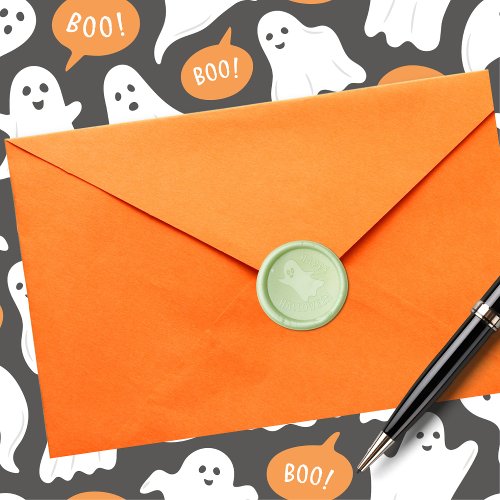 Cute Spooky Ghost Happy Halloween Wax Seal Sticker