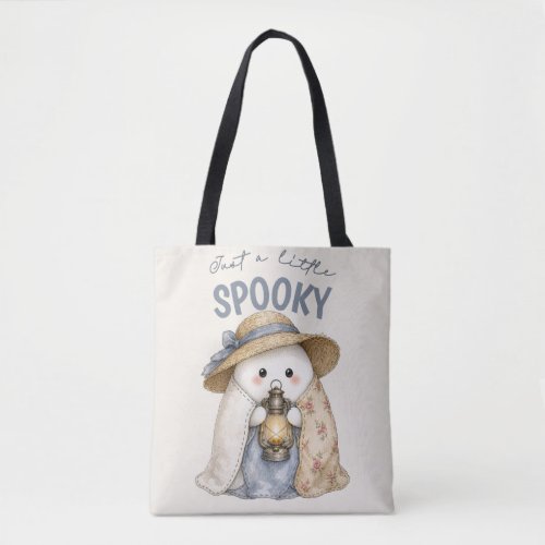 Cute Spooky Ghost Lantern Halloween Cottagecore  Tote Bag