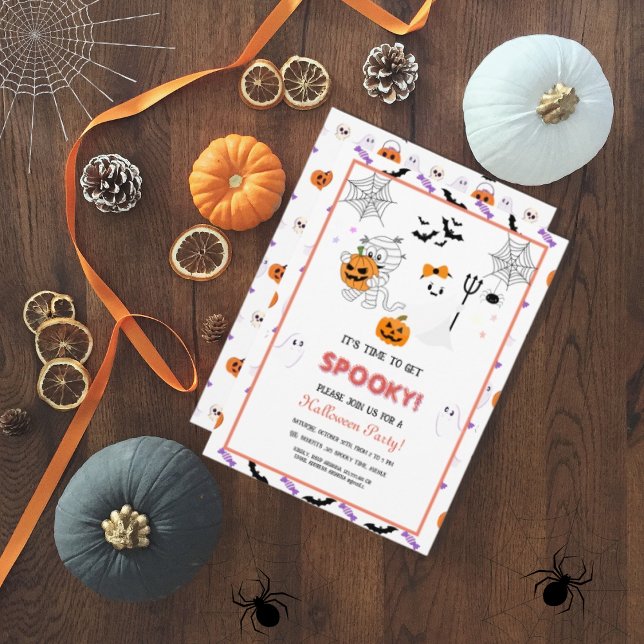 Cute Spooky Ghost Mummy Happy Halloween Party  Invitation (Creator Uploaded)