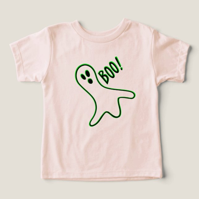 Cute Spooky Ghost Toddler Kids Boy Girl Halloween Toddler T-shirt (Design Front)
