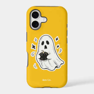 Cute Spooky Ghost with Pumpkin iPhone 17 Case