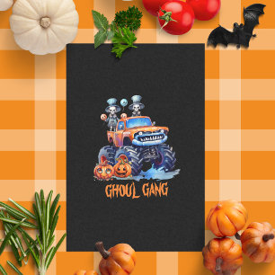 Cute Spooky Ghoul Gang Skeletons Truck Halloween Tissue Paper