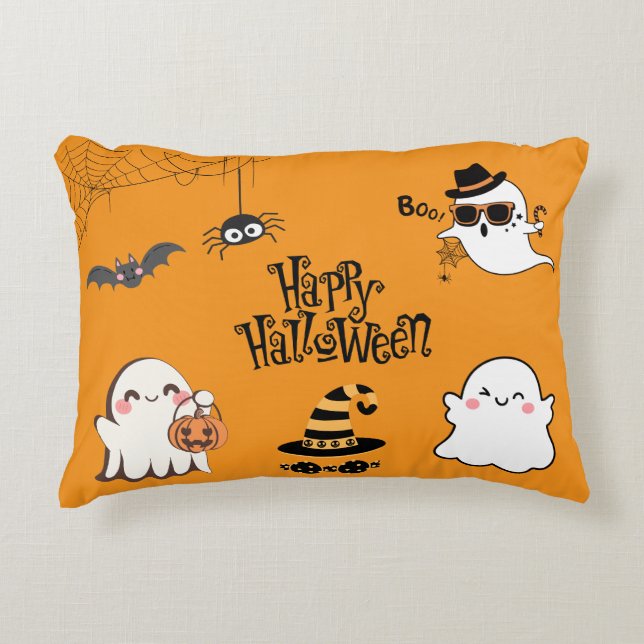 Cute & Spooky Halloween  Accent Pillow (Front)