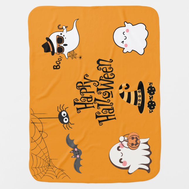 Cute & Spooky Halloween  Baby Blanket (Front)