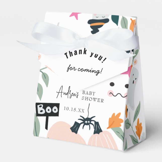 Cute Spooky Halloween Baby Shower  Favor Boxes (Front Side)