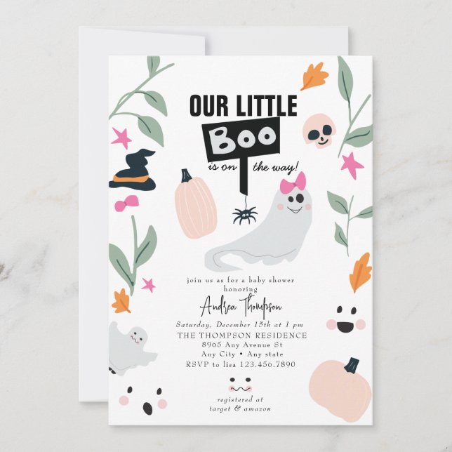 Cute Spooky | Halloween Baby Shower  Invitation (Front)