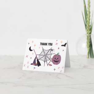 Cute Spooky   Halloween Baby Shower  Thank You Card