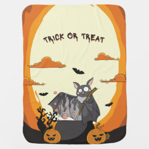 Cute Spooky Halloween Bat Party Baby Blanket