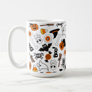 Cute Spooky Halloween Black and Orange Coffee Mug