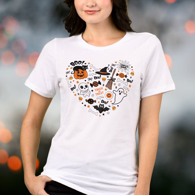 Cute Spooky Halloween Black and Orange Tri-Blend Shirt (Creator Uploaded)