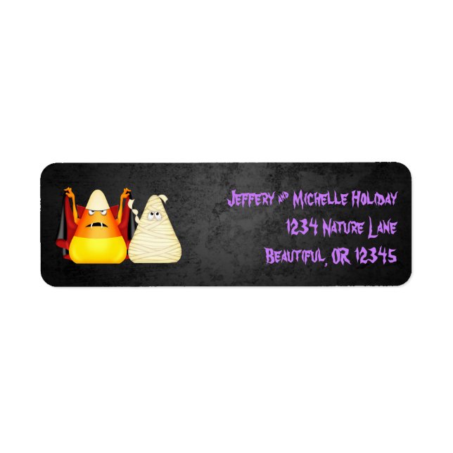 Cute Spooky Halloween Candy Corn Address Labels (Front)