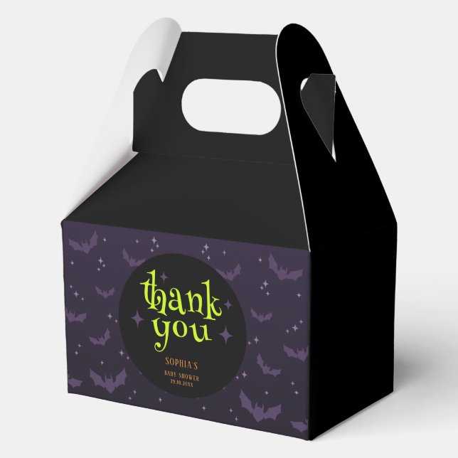 Cute Spooky Halloween Cauldron Baby Shower  Favor Boxes (Front)