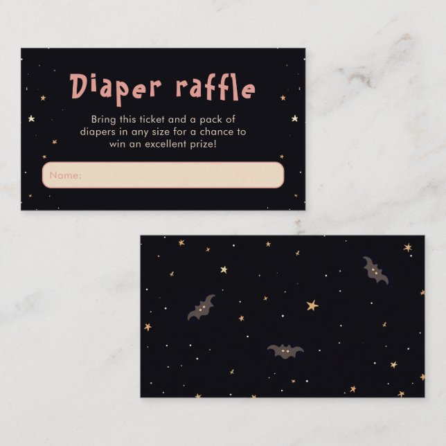 Cute Spooky Halloween Diaper Raffle Enclosure Card (Front/Back)