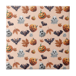 Cute Spooky Halloween Fall Ceramic Tile