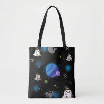 Cute Spooky Halloween Galaxy Tote Bag.