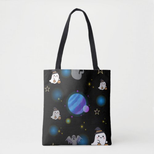 Cute Spooky Halloween Galaxy Tote Bag. Bag