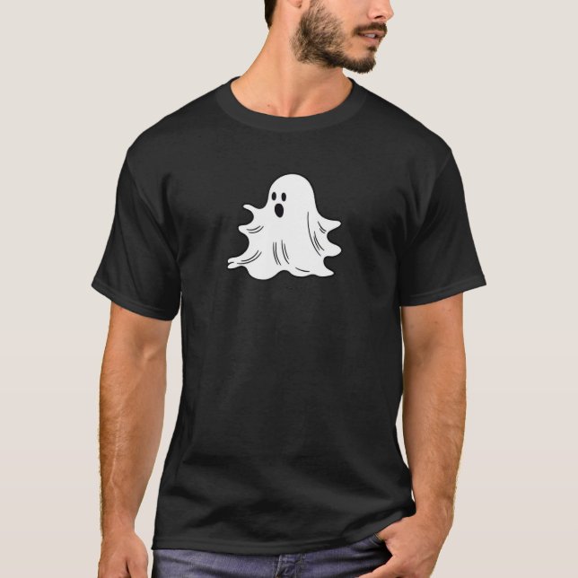 Cute Spooky Halloween Ghost Trick Or Treat Happy P T-Shirt (Front)