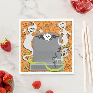 Cute Spooky Halloween Ghosts and Tombstone Napkins