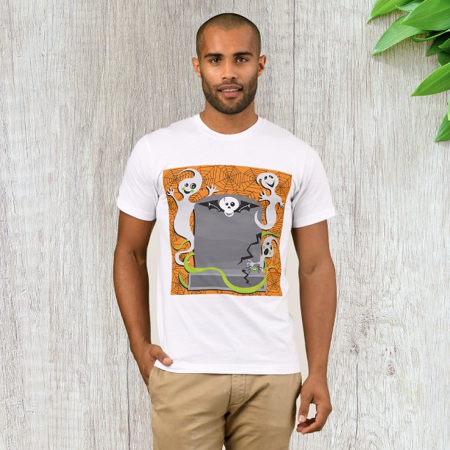 Cute Spooky Halloween Ghosts and Tombstone T-Shirt (Creator Uploaded)