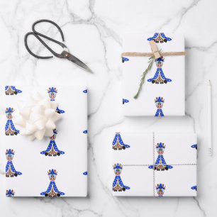 Cute Spooky Halloween Giraffe Wizard Wrapping Paper Sheets