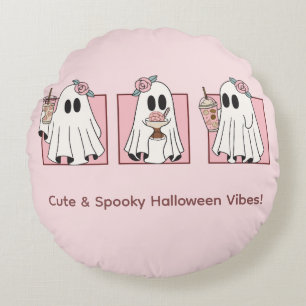Cute & Spooky Halloween Kawaii Party Round Pillow