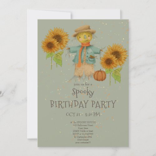 Cute Spooky Halloween Kids Birthday Invitation