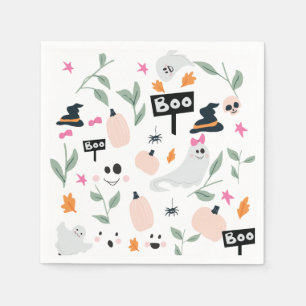 Cute Spooky Halloween Party Ghosts Napkins