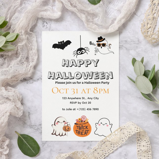 Cute & Spooky Halloween Party Invitations (Creator Uploaded)