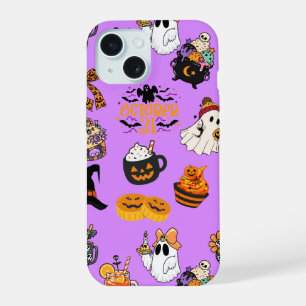 Cute Spooky Halloween Pattern iPhone 15 Case